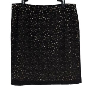 Lord & Taylor Black Lace Skirt size 14P great condition !